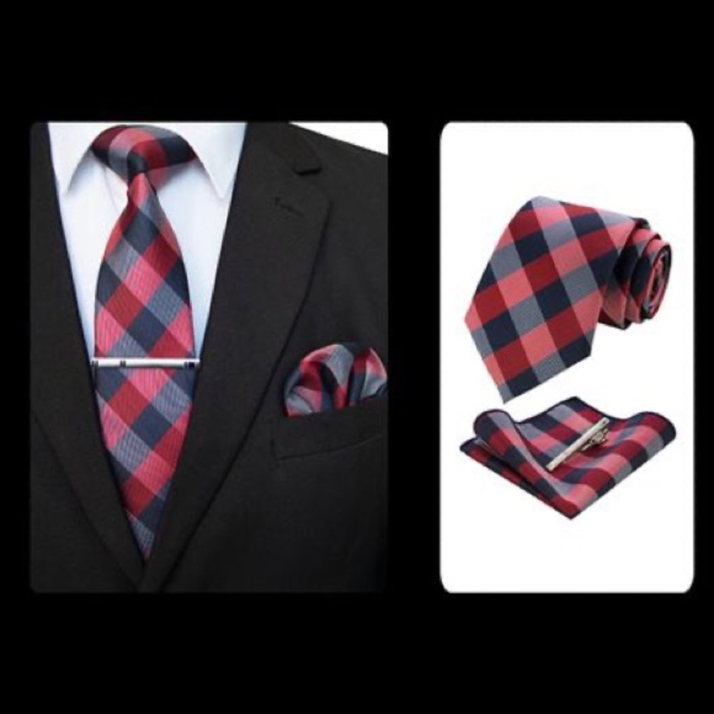 Checkered Pattern Tie Set